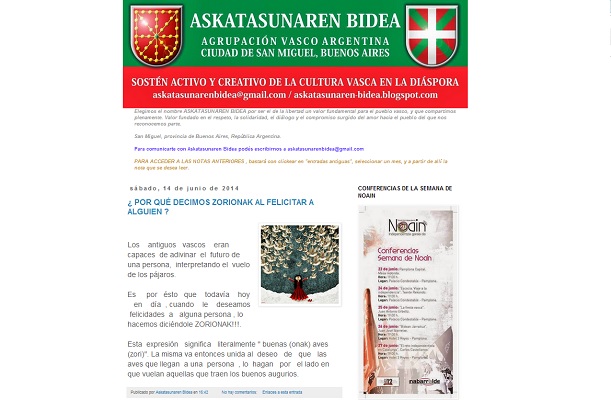 Portada del blog de Askatasunaren Bidea